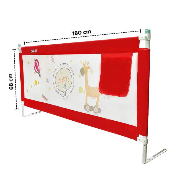 Luvlap Red Bed Rail Guard For Baby Safety 180 X 68 cm JioMart