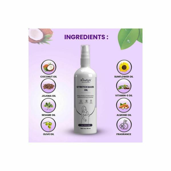 Kinsfolk Almond, Rose Stretch Oil Reduce Stretch Marks And Relieves