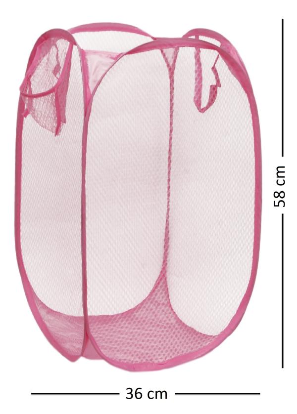 Winner Pink & Light Blue Nylon Rectangular Foldable Laundry Basket 36x36x58 cm Set Of 2 (PLBC04