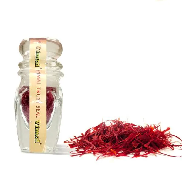 Vimal Premium Kesar Original & Pure Saffron for Tilak Pack of 2 mini glass bottles (1gm Each