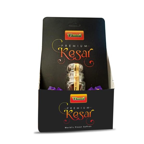 Vimal Premium Kesar Original & Pure Saffron for Tilak Pack of 2 mini glass bottles (1gm Each