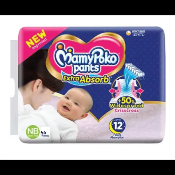 MamyPoko Pant Style Diapers for New Born Babies 56 Pcs/Pack JioMart