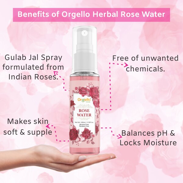 Orgello herbal Rose water spray alcoholfree for face 100 ml + Vitamin