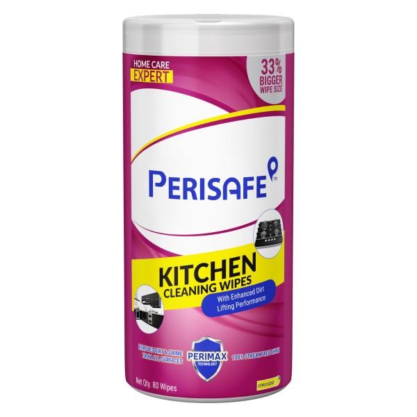 PERISAFE Kitchen Cleaning Wipes Pack of 80 Wipes Enhanced Dirt
