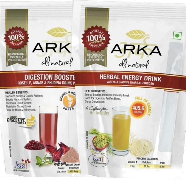 Arka All Natural Digestion Booster And Herbal Energy Drink Combo 230 g