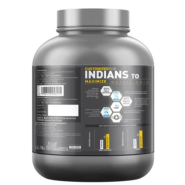 MuscleBlaze Biozyme Performance Whey Protein Powder, Labdoor USA Certified (Chocolate Hazelnut