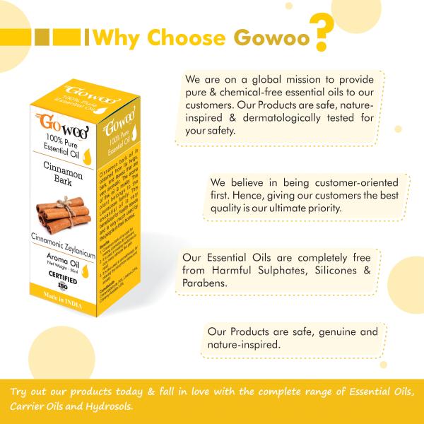 GOWOO Cinnamon Bark Essential Oil 100% Pure Virgin & Undiluted For ...