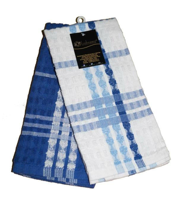 Details about   Lushomes Blue Terry Kitchen Towels Pack of 2 -GHt 