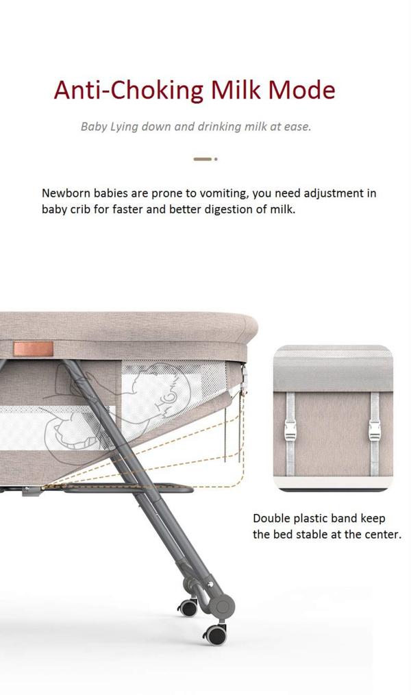 StarAndDaisy Brown Bedding Set With Cradle Wheel Mosquito Net