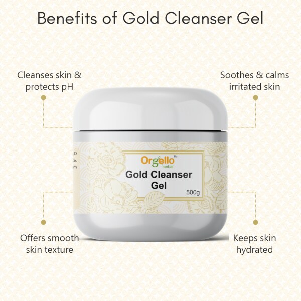 Orgello Herbal Radiant Gold Kesar Cleanser Gel (1 x 500 gm.) for bright & radiant facial glow