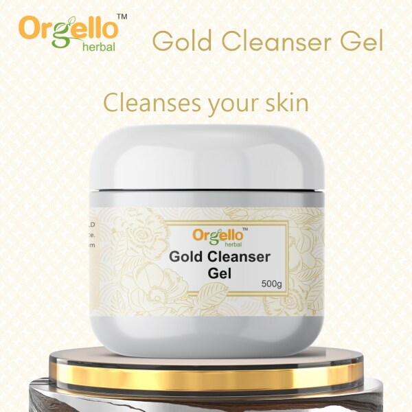 Orgello Herbal Radiant Gold Kesar Cleanser Gel (1 x 500 gm.) for bright & radiant facial glow