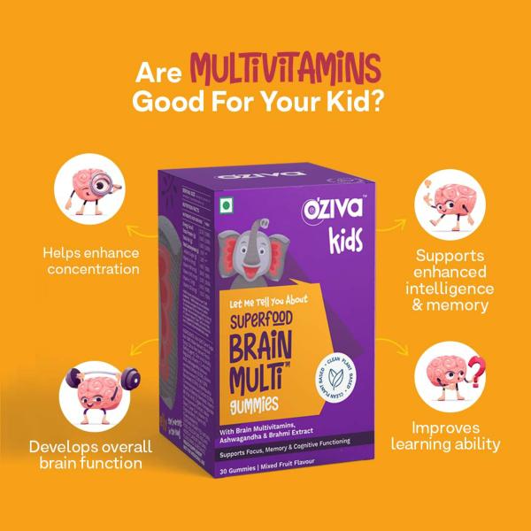 Oziva Kids Brain Multi Vitamin Gummies 300 Gummy JioMart