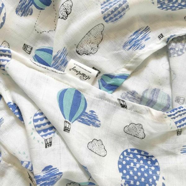 Elementary Organic Cotton Muslin Swaddle Wrapper Flamingo Feather & Hot