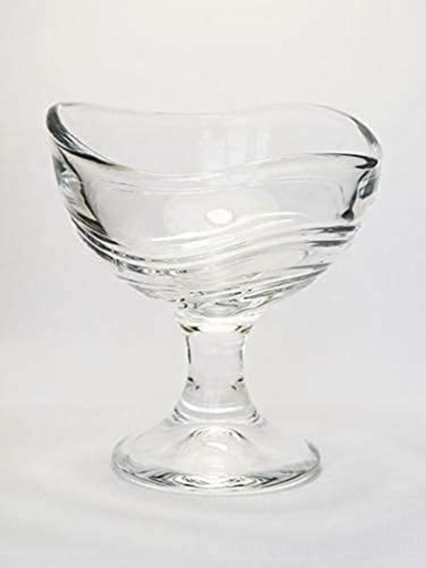 Cracker Transparent Glass Ice Cream Cup Mug With Handle For Hot And Cold Drinks 150ml (Pack Of 6