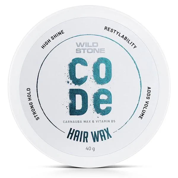 Wild Stone CODE Hair Styling Wax for Men, 40 gm Long Lasting Strong