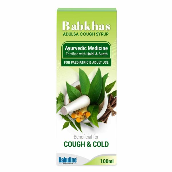 Babkhas Ayurvedic Adulsa Cough Syrup 100ml, Pack of 3 Relief from Throat Issue Chest