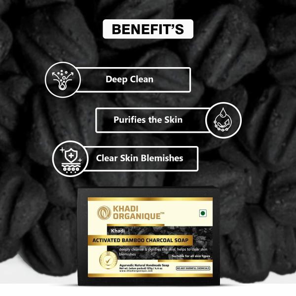 KHADI ORGANIQUE ACTIVATED BAMBOO CHARCOAL SOAP JioMart