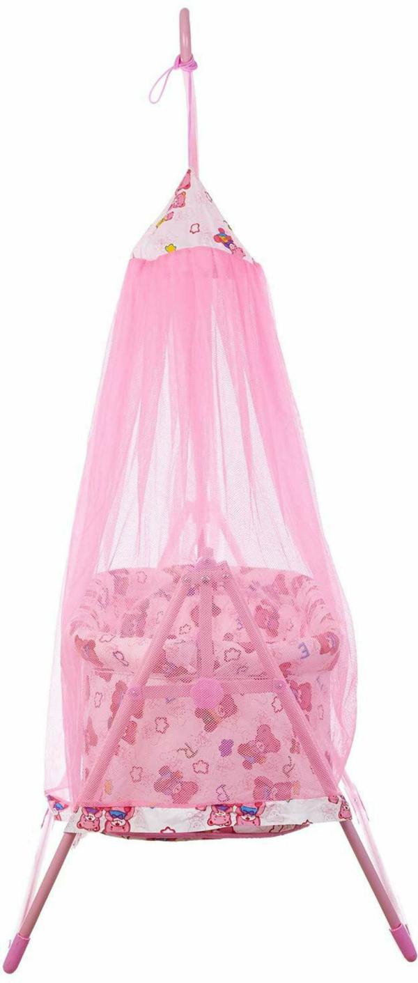 Fun Baby Pink New Born Baby Cradle with Mosquito Net (Pink) JioMart