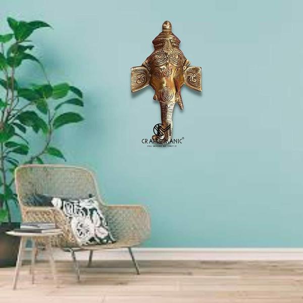 Craftomanic Metal Ganesh Wall Hanging for Home Decor Showpiece/Ganesha