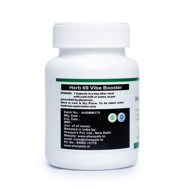 Sheopals Herb 69 Vibe Booster Shilajit Capsules for Men Stamina