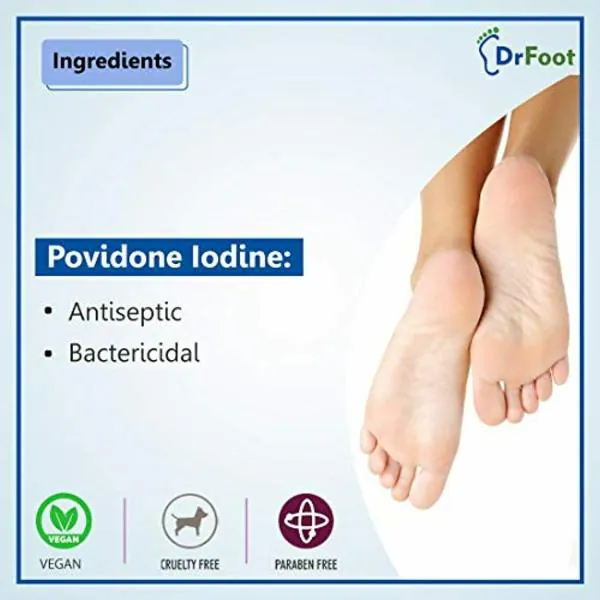 Dr Foot Antibacterial And Antiseptic Foot Powder With Povidone Iodine