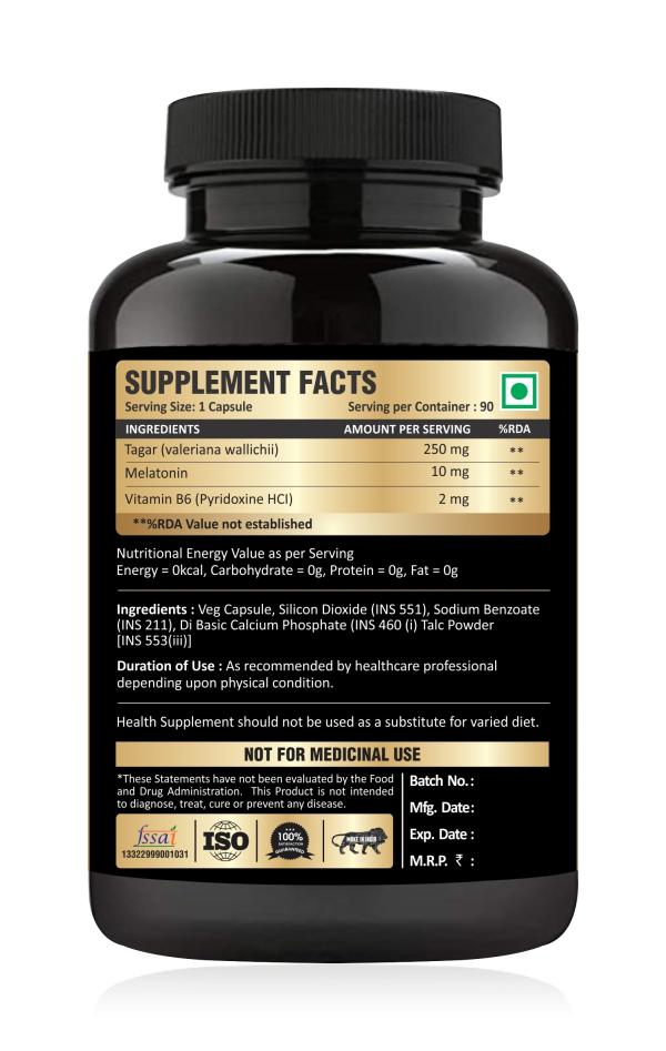 Nutramagik Melatonin Vitamin B6 with Tagar for Mood, Stress, and Sleep