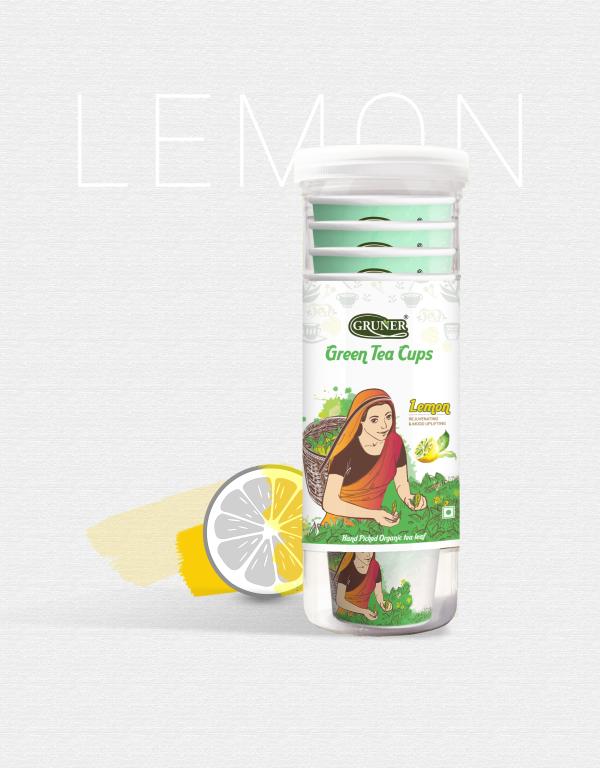 Gruner Green tea lemon (15 cups) JioMart