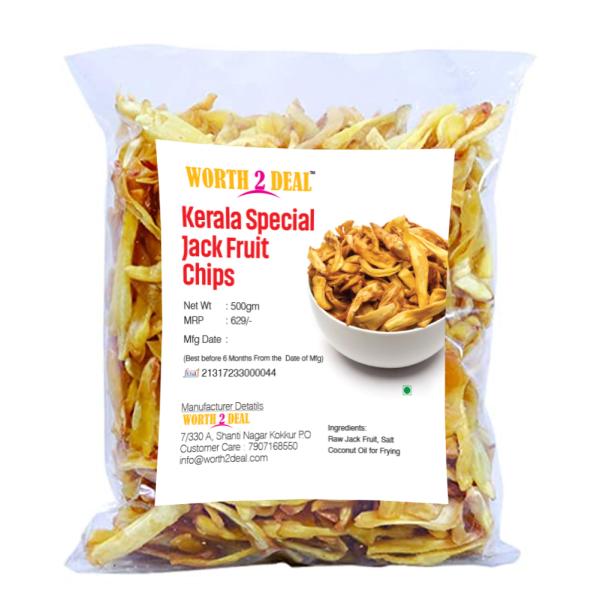 WORTH 2 DEAL Kerala Special Jackfruit Chips 500 Grams Coconut Oil Fried