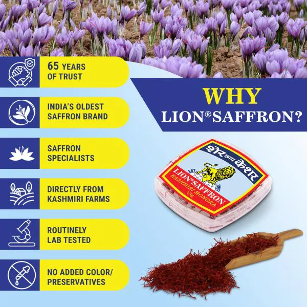Lion Saffron A++ Kashmiri Mongra Kesar Saffron For Pregnant Women