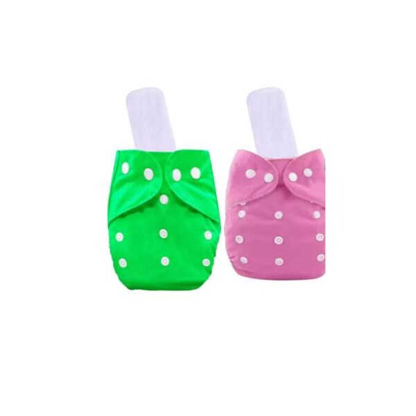 Chubby Cheeks Resuable Solid 2 Cloth Diapers with 2 Pieces of 3 Ply