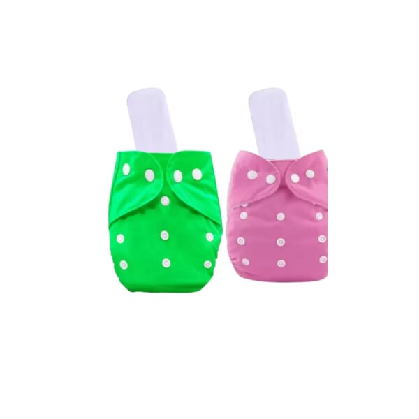 Chubby Cheeks Resuable Solid 2 Cloth Diapers with 2 Pieces of 3 Ply