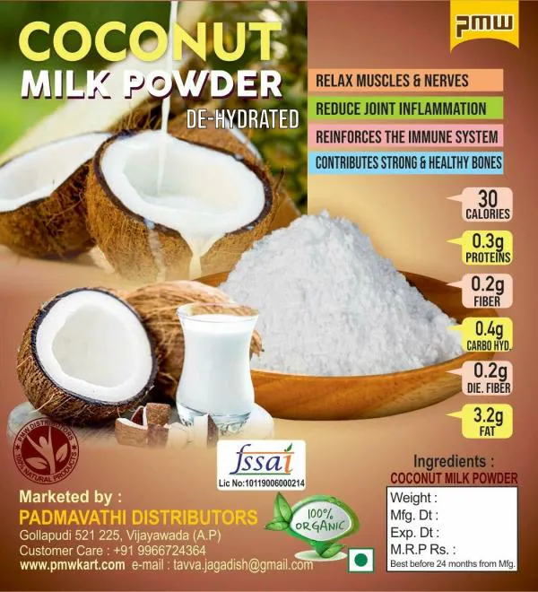 Pmw Organic Natural & Dehydrated Coconut Milk Powder 100 Grams