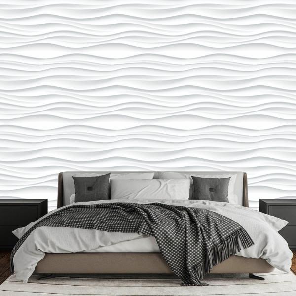 Bnezz Wallpapers & Wall Stickers Model (WhiteWave) Pack Of 1 Roll