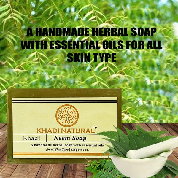Khadi Natural Neem Bathing Herbal Soap For AntiBacterial Removes all dirt Pack of 5 JioMart