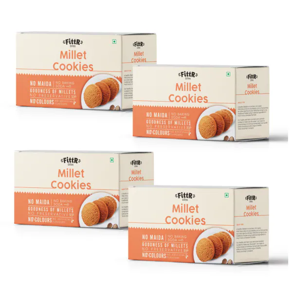 FittR Bites Multi Millet Cookies Pack of 4 Mixed millet flour