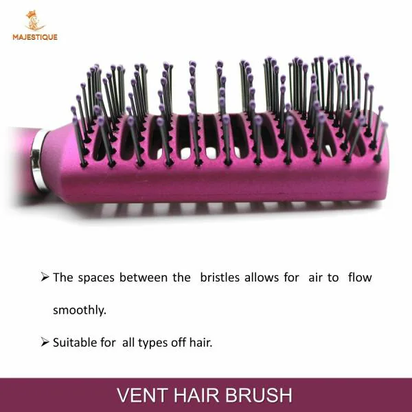 Majestique Vented Hair Brush 9 Row Purple Series - Vente Hairbrush for Men  and Women, Vent Brushes