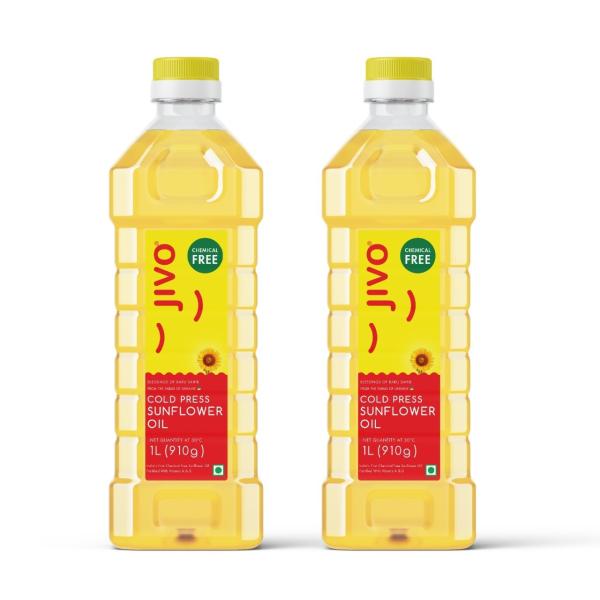 JIVO Cold Press Soyabean Oil 5 Ltr with Jivo Cold Press Sunflower Oil 2
