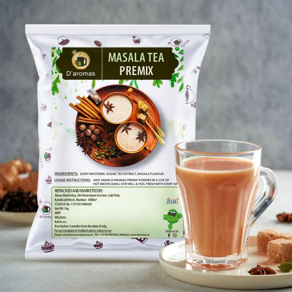 D'aromas Masala Premix Tea Powder 1 kg, Instant Premix Tea Powder