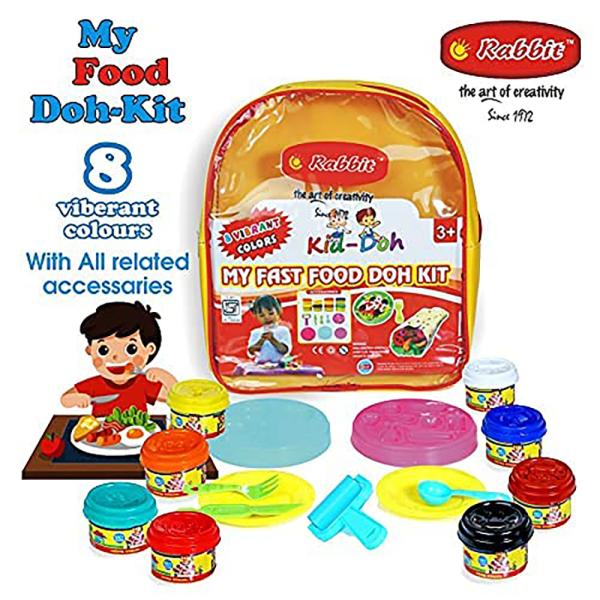 Rabbit My Fast Food DOH Kit 8 Colorful Doh Boxes, Play Dough Clay Set
