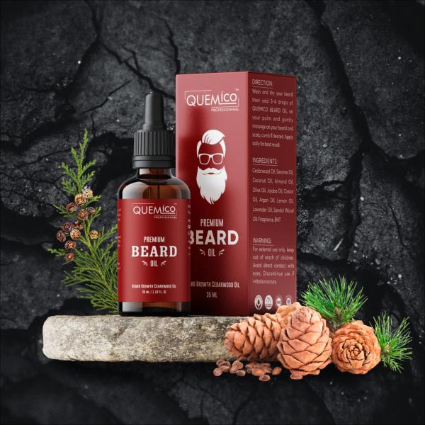 Quemico Professionnel Beard and Moustache Growth Oil Gift Box (105ml