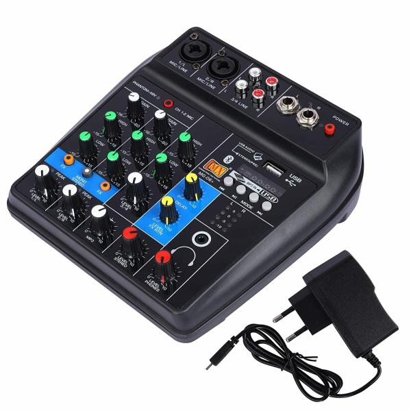 MX 4 Channels Audio Mixer Sound Mixing Console With USB , Bluetooth and many other features (MG