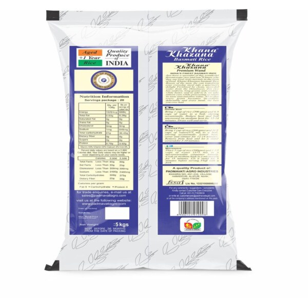 Khana Khazana Premium Aged Basmati Rice Premium Wand 5Kg JioMart