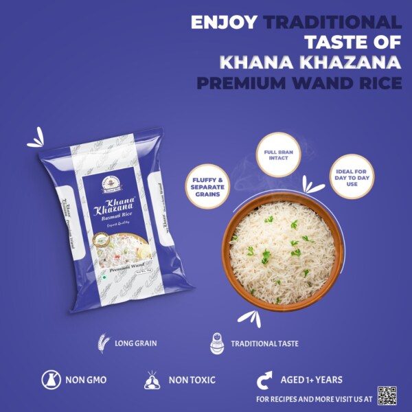 Khana Khazana Premium Aged Basmati Rice Premium Wand 5Kg JioMart