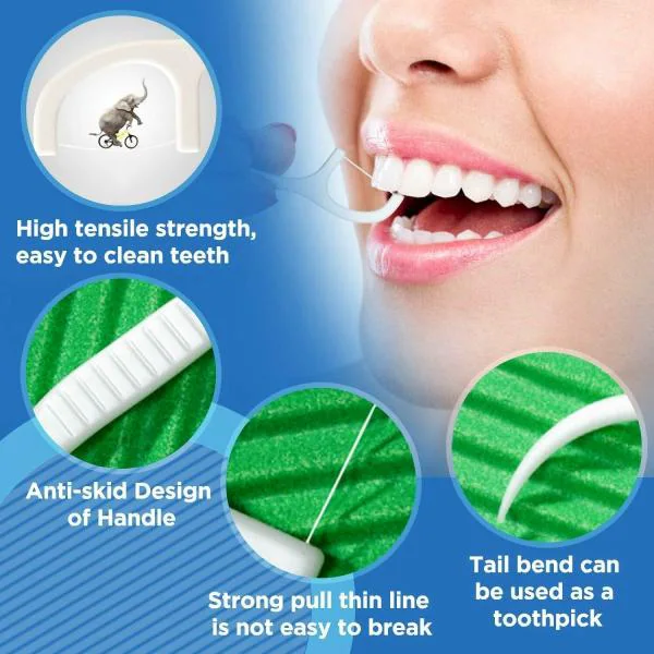 ELITEHOME 3 in 1 Dental Floss Stick, Plastic Toothpick, Dental Floss Thread  for Oral Care - JioMart