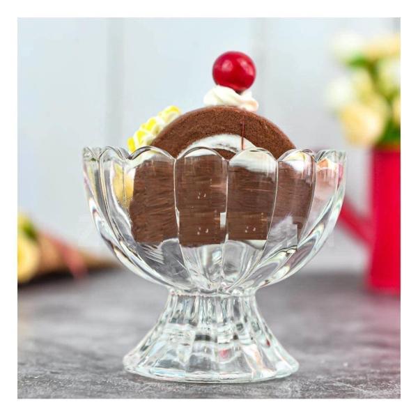 Cracker Transparent Crystal Clear Glass Dessert Serving Rose Shape Cut