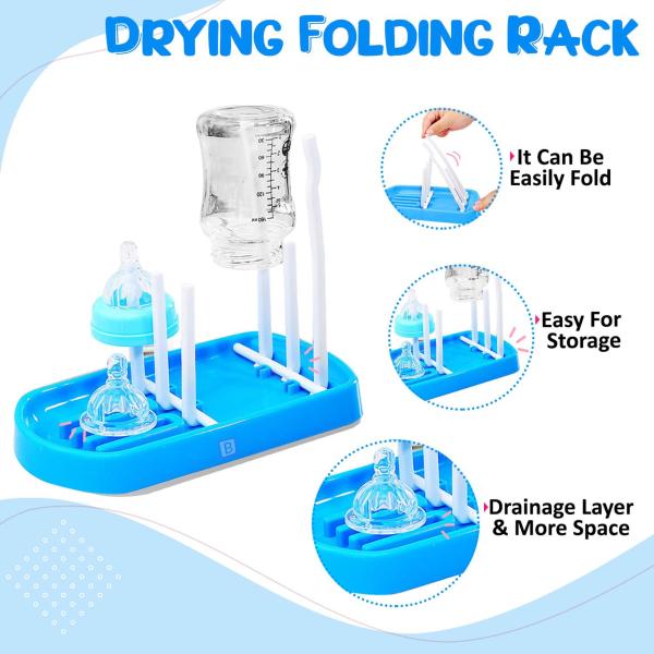 Bembika Blue Silicone Baby Drying Rack Folding For Kids JioMart