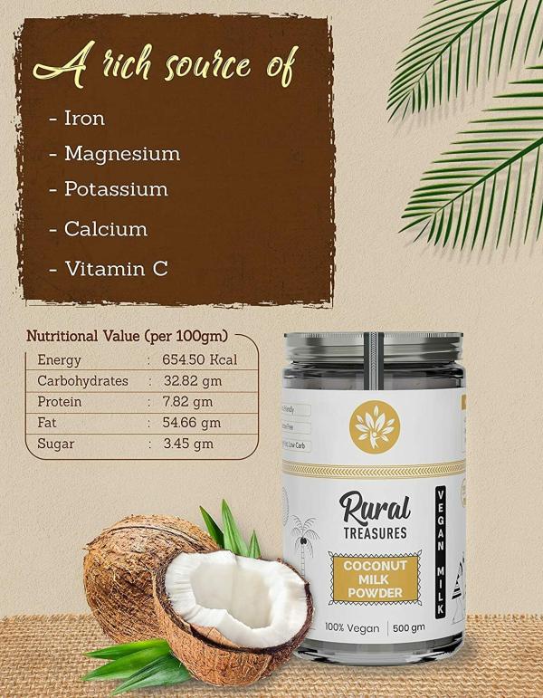 Coconut Milk Powder Natural, Edible, Vegan, Lactose Free, Nutritional