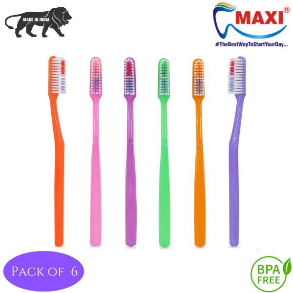 Maxi Angular Soft Toothbrush (Pack of 6) JioMart