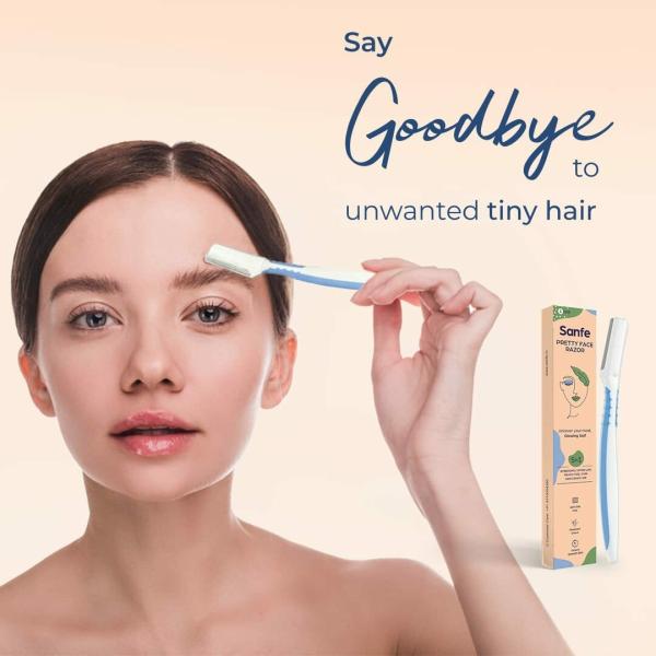 Sanfe Pretty Face Razor for painfree facial hair removal (1 unit) upper lips, chin, peach