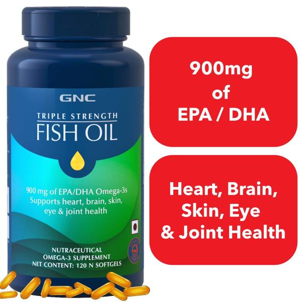 GNC Triple Strength Fish Oil 1500 mg 120 Capsules JioMart